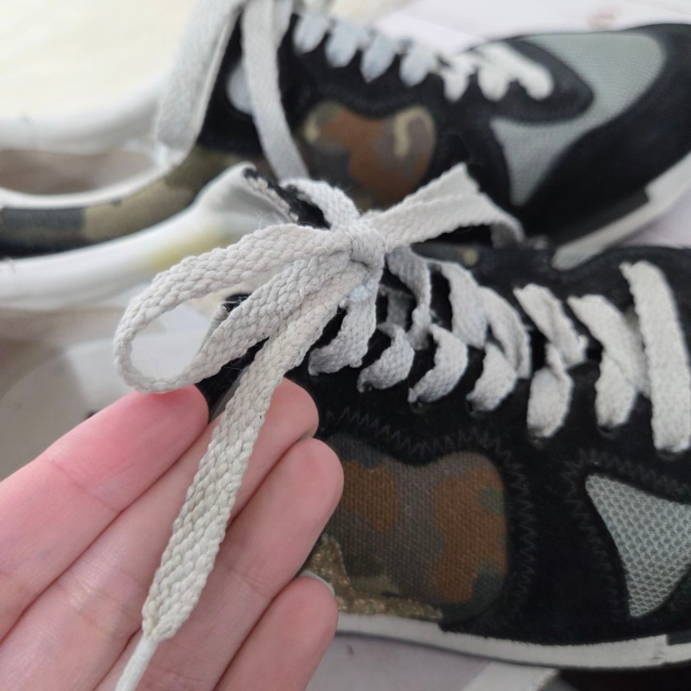 Golden Goose Running camo sneakers gold glitter star distressed black suede 38 - Picture 7 of 13